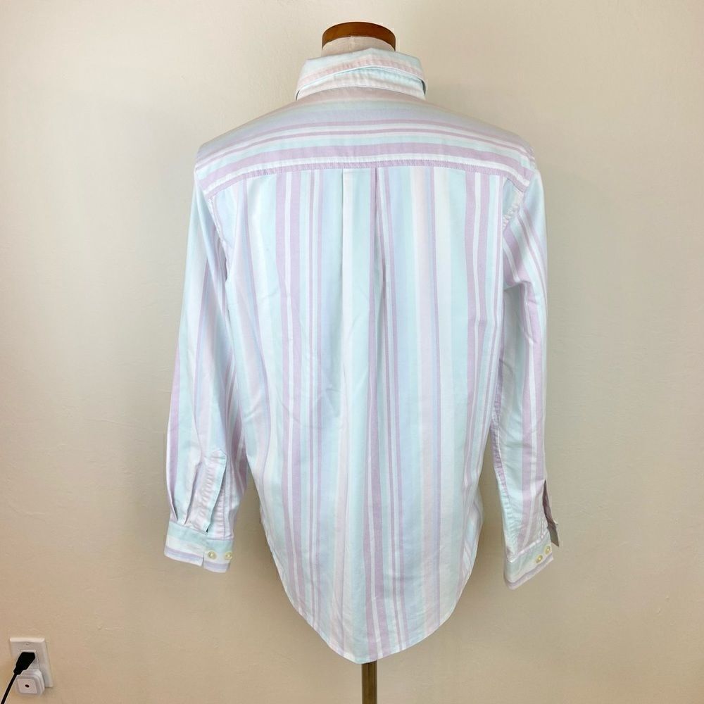 L.L. Bean Sunwashed Pastel Striped Button Down Shirt - Picture 5 of 6